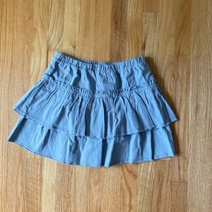 Blue mini ruffled skirt